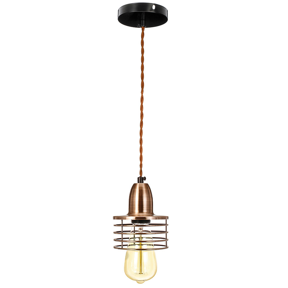 Thumbnail: E26 E27 Vintage Retro Ceiling Lamp,Loft Pendant Light,Metal Cage Hanging Ceilin