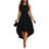 Thumbnail: Besufy Women Vintage Plus Size Solid Lace High Low Sleeveless Dress