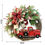 Thumbnail: Novobey Red Truck Christmas Wreath for Front Door, 11.8'' Truck Wreath, Vintage