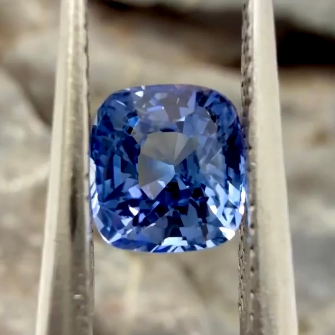 GFCO Certified 1.06Ct Natural Rare Cornflower Blue Sri Lankan Sapphire