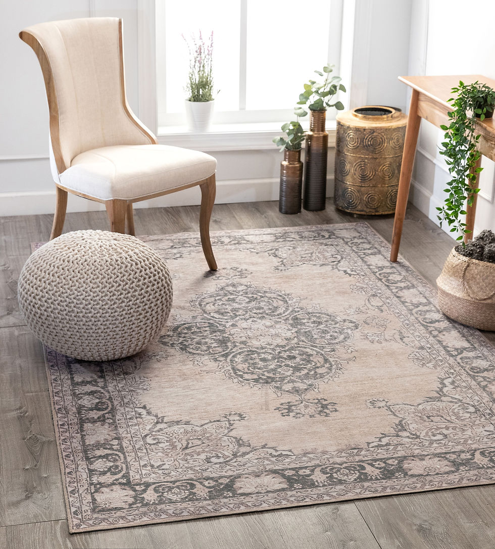 Thumbnail: Well Woven Machine Washable Nile Tarifa Vintage Bohemian Medallion Floral Borde