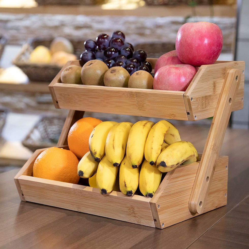 Thumbnail: G.a HOMEFAVOR Bamboo Fruit Stand Basket,2-Tier Bamboo Countertop Fruit Stand fo