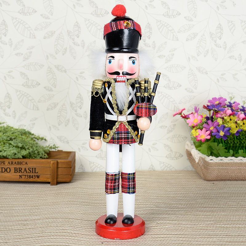 Thumbnail: 12/14/15 Inch Wooden Nutcracker Doll Soldier Vintage Handcraft Home Desktop Dec