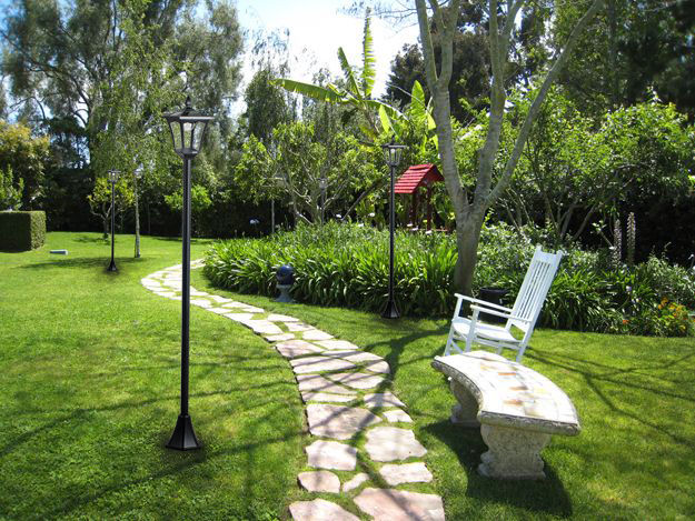 Thumbnail: 65" Street Vintage Outdoor Garden Leds Bulb Solar Lamp Post Light Lawn - Adjust