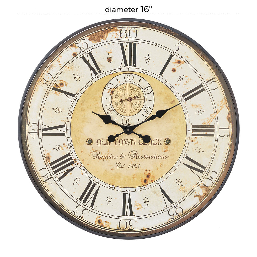 Thumbnail: DecMode Indoor 32"D White Analog Round Vintage Wall Clock