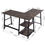 Thumbnail: FurnitureR L-Shaped Corner Computer Desk with Open Shelves Wood and Metal, Vint