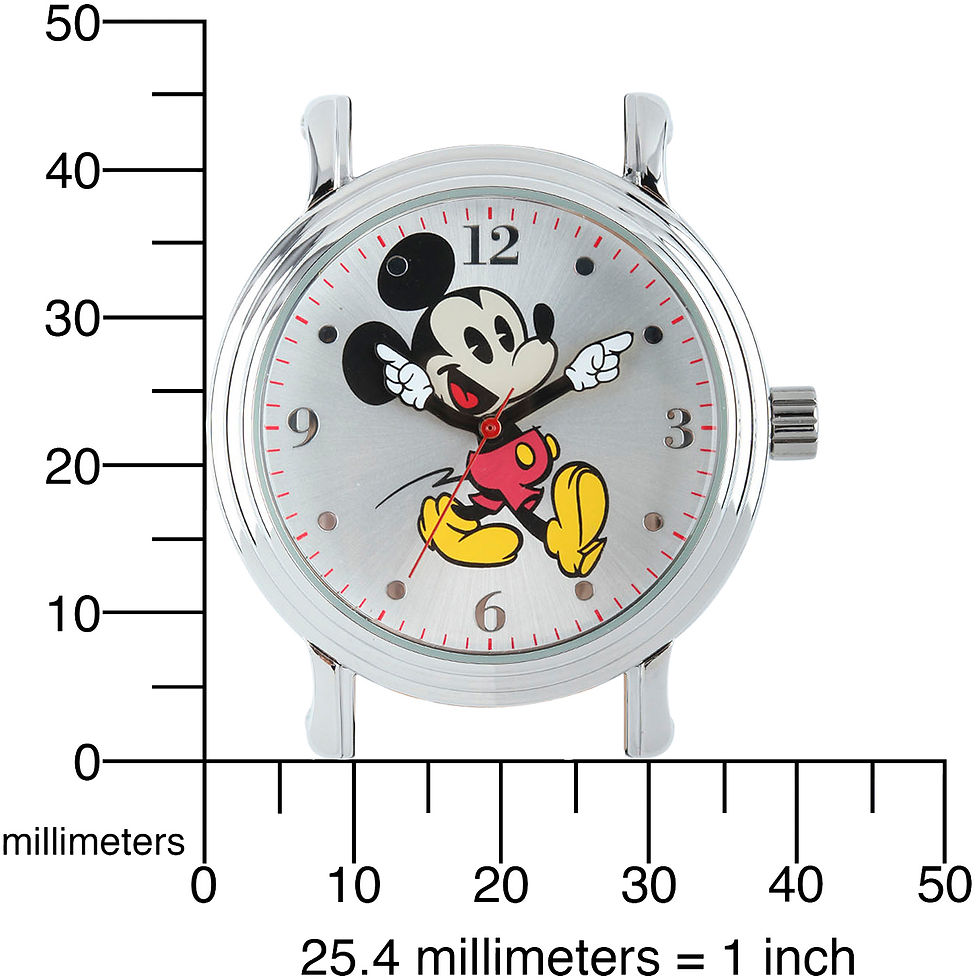 Thumbnail: Mickey Mouse Women's Shinny Silver Vintage Articulating Alloy Case Watch, Black