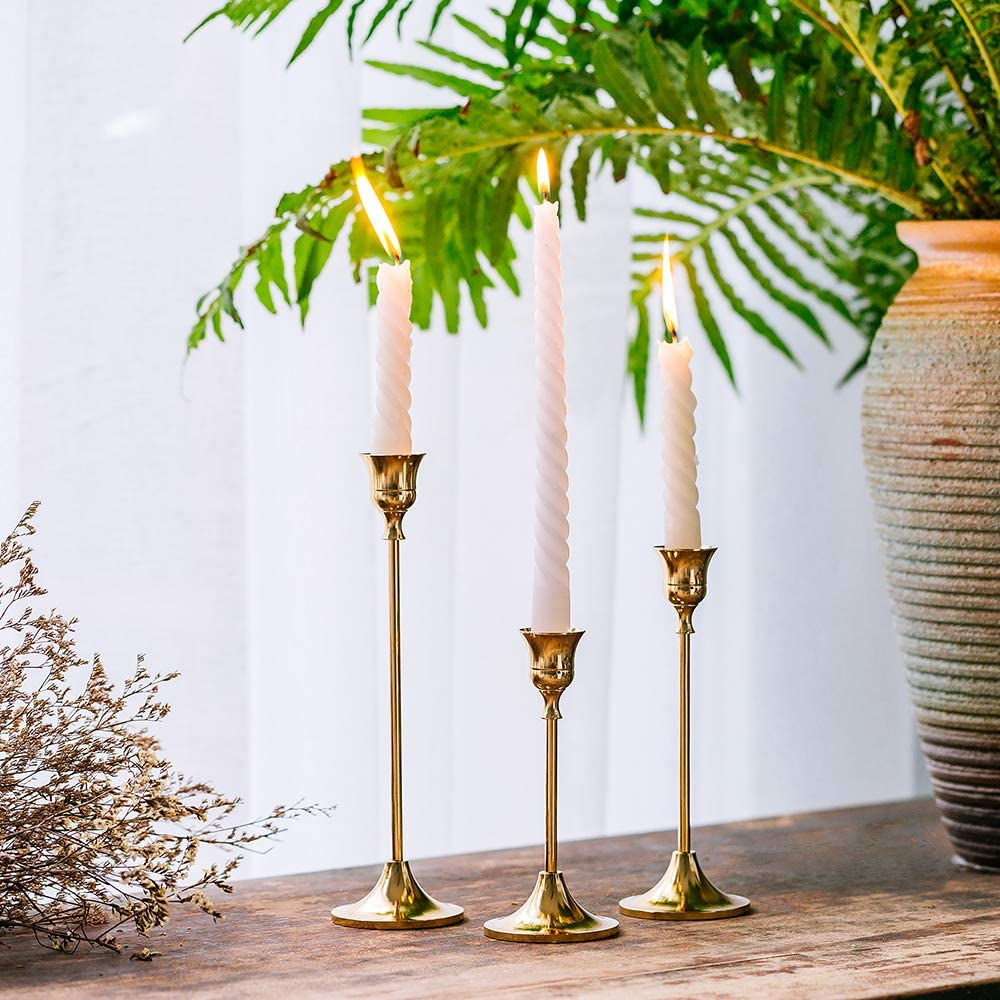 Nuptio Candlestick Holders Taper Candle Holders, 2 Set（6 Pcs) Candle Stick Ho