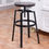 Thumbnail: Costway Set of 2 Vintage Bar Stool Adjustable Wood Metal Design Pub Chairs Indu