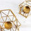 Thumbnail: Nuptio 2 Pcs Gold Geometric Candle Holder Metal Hexagon Shaped Tea Light Votive