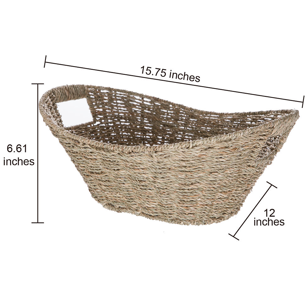 Thumbnail: Mainstays Oval Natural Seagrass Storage Basket with Cut-out Handles