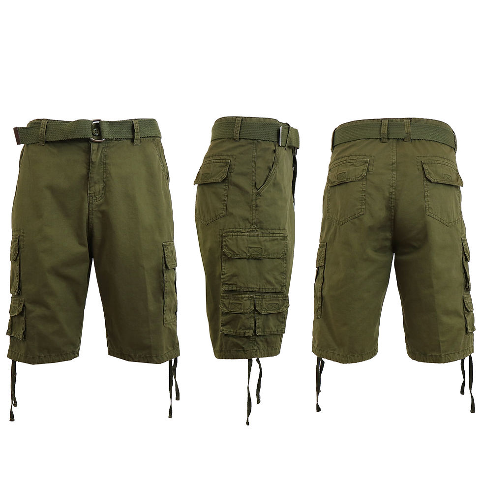 Thumbnail: Mens Vintage Utility Cotton Cargo Shorts With Belt
