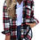 Thumbnail: Womens Vintage Flannel Plaid Shirts Classic Long Sleeve Pockets Mid-Long Blouse