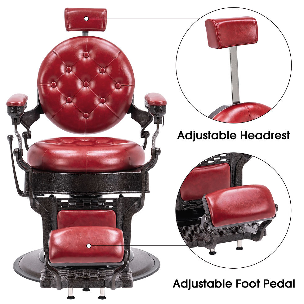 Thumbnail: BarberPub Vintage Barber Chair Heavy Duty Metal Frame Hydraulic Recline Salon B