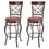 Thumbnail: Costway Set of 2 Vintage Bar Stools Swivel Padded Seat Bistro Dining Kitchen Pu