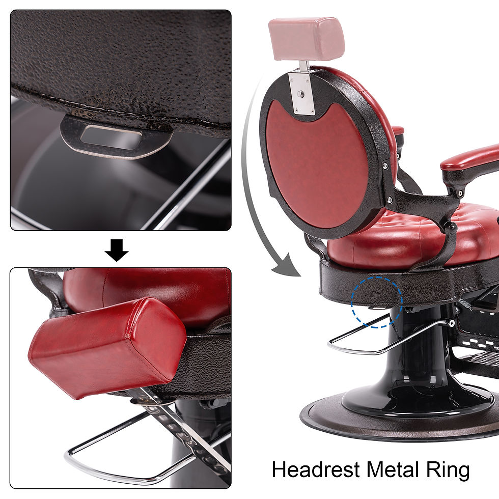 Thumbnail: BarberPub Vintage Barber Chair Heavy Duty Metal Frame Hydraulic Recline Salon B