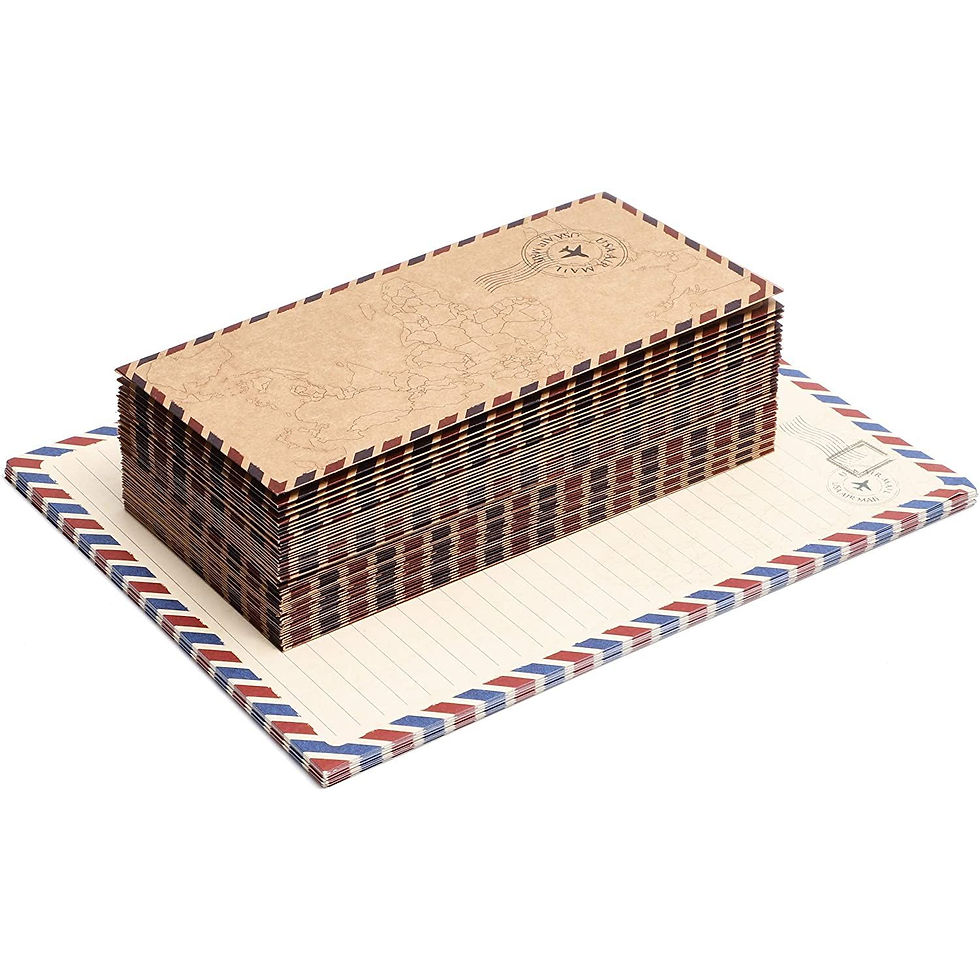 Thumbnail: 48-Pack Vintage Stationery Paper & Envelopes Letter Set, Lined Classic Airmail 