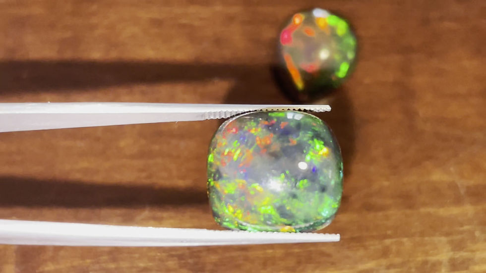 Thumbnail: 11.29Ct AAA+ Natural Ethiopian Black Opal Cushion Cabochon