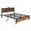 Thumbnail: VECELO Queen Size Metal Platform Bed Frame with Vintage Wooden Headboard and Fo