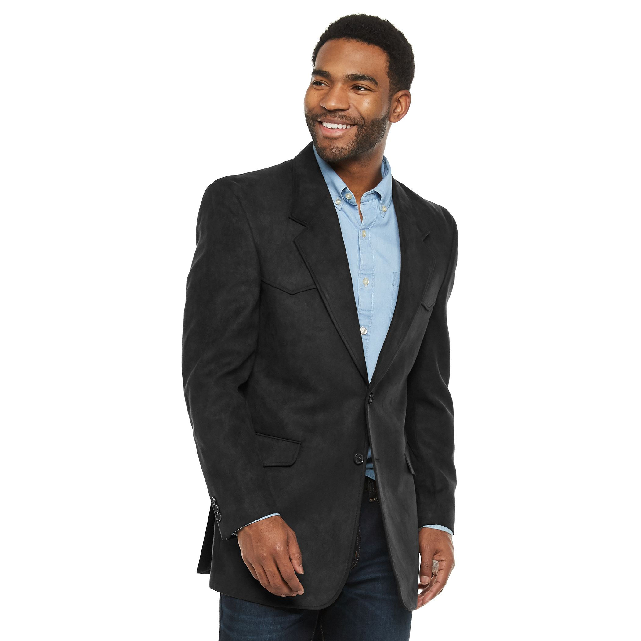 Men's Vintage Leather Classic-Fit Microsuede Sport Blazer