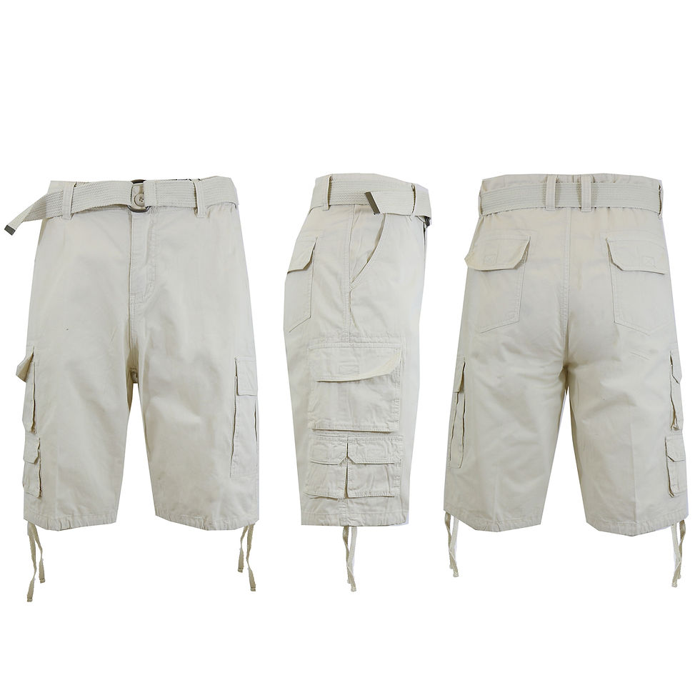 Thumbnail: Mens Vintage Utility Cotton Cargo Shorts With Belt