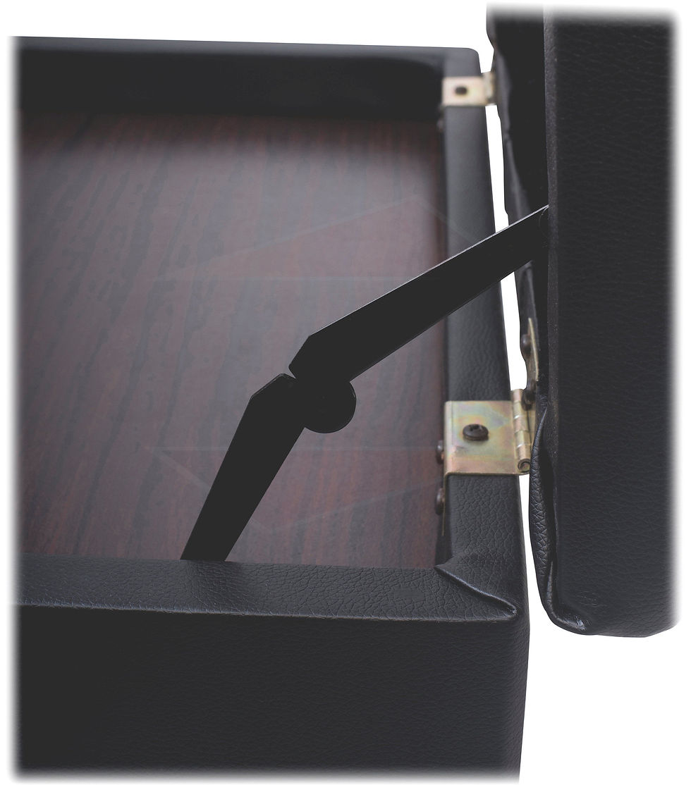 Thumbnail: GRIFFIN Antique Piano Bench Adjustable Black Solid Wood Frame & PU Leather Padd