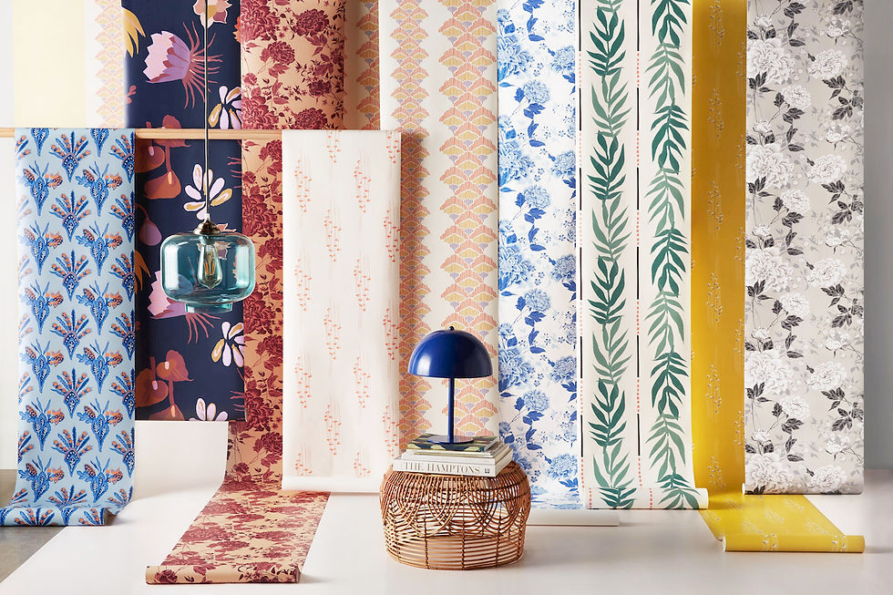 Thumbnail: Vintage Floral Gray Peel & Stick Wallpaper by Drew Barrymore Flower Home