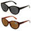 Thumbnail: V.W.E. Vintage Cat Eye Outdoor Women's Reader Sunglasses, Black/Brown, 2 Pair