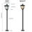 Thumbnail: 42" Mini Street Vintage Outdoor Garden Triple Solar Lamp Post Light Lawn - Adju
