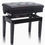 Thumbnail: GRIFFIN Antique Piano Bench Adjustable Black Solid Wood Frame & PU Leather Padd