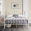 Thumbnail: VECELO Queen Metal Platform Bed Frame with Vintage Victorian Headboard and Foot