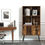 Thumbnail: Gymax 2-Tier Retro Bookcase Bookshelf w/3 Compartment&2 Doors Industrial Cabinet