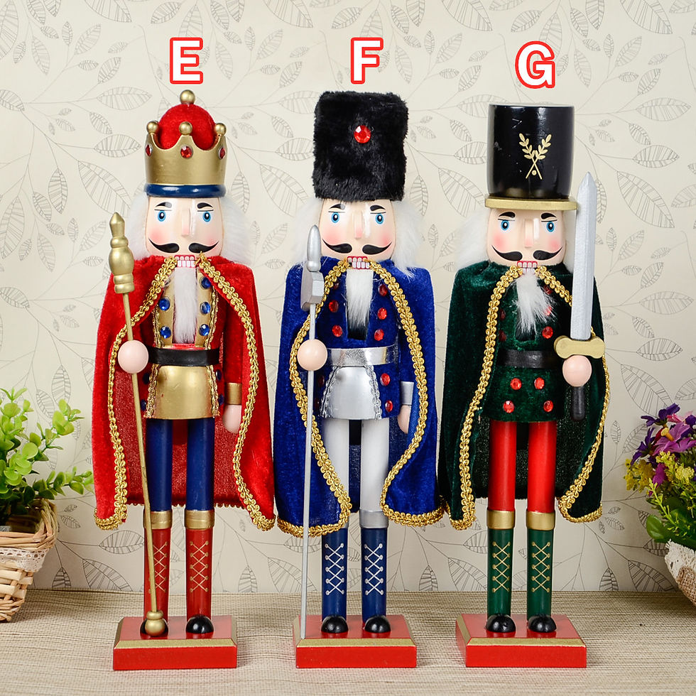 Thumbnail: 12/14/15 Inch Wooden Nutcracker Doll Soldier Vintage Handcraft Home Desktop Dec