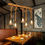 Thumbnail: OUSGAR 5 Lights Chandelier Wood Hanging Industrial Pendant Lighting Wooden Farm