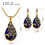 Thumbnail: snorda Women's Peacock Pendant Earring Necklace Vintage Wedding Jewellery Set
