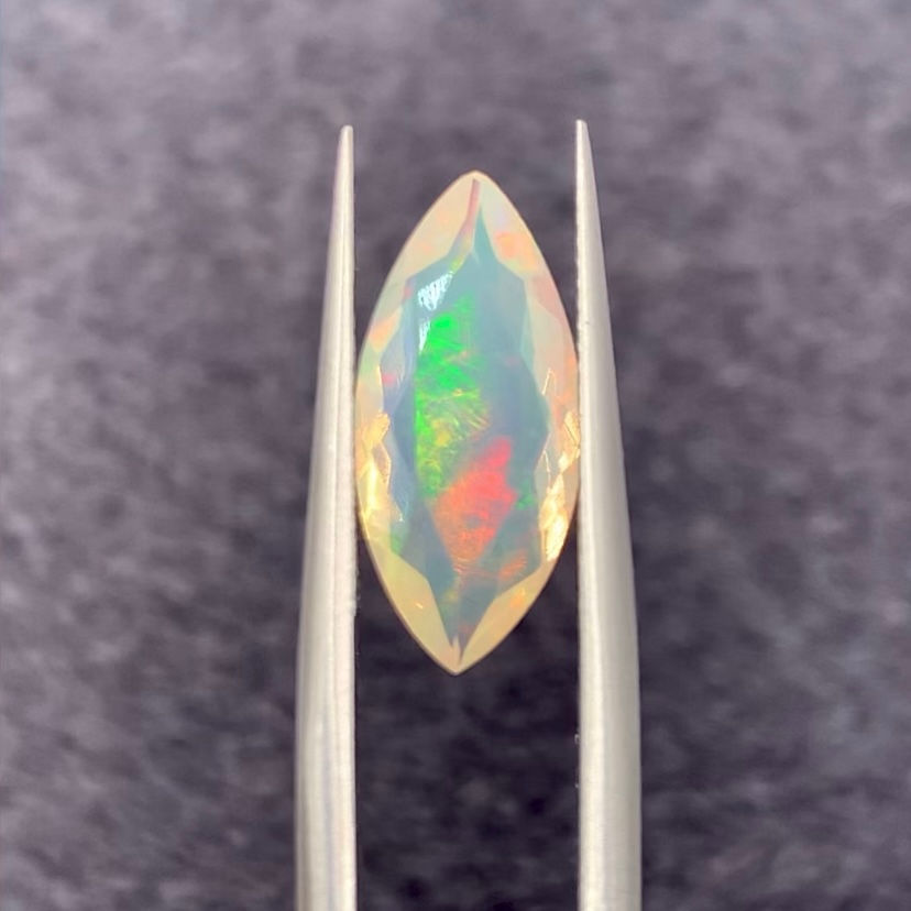 1.66Ct Natural Rainbow Colors Play Solid Facet Opal