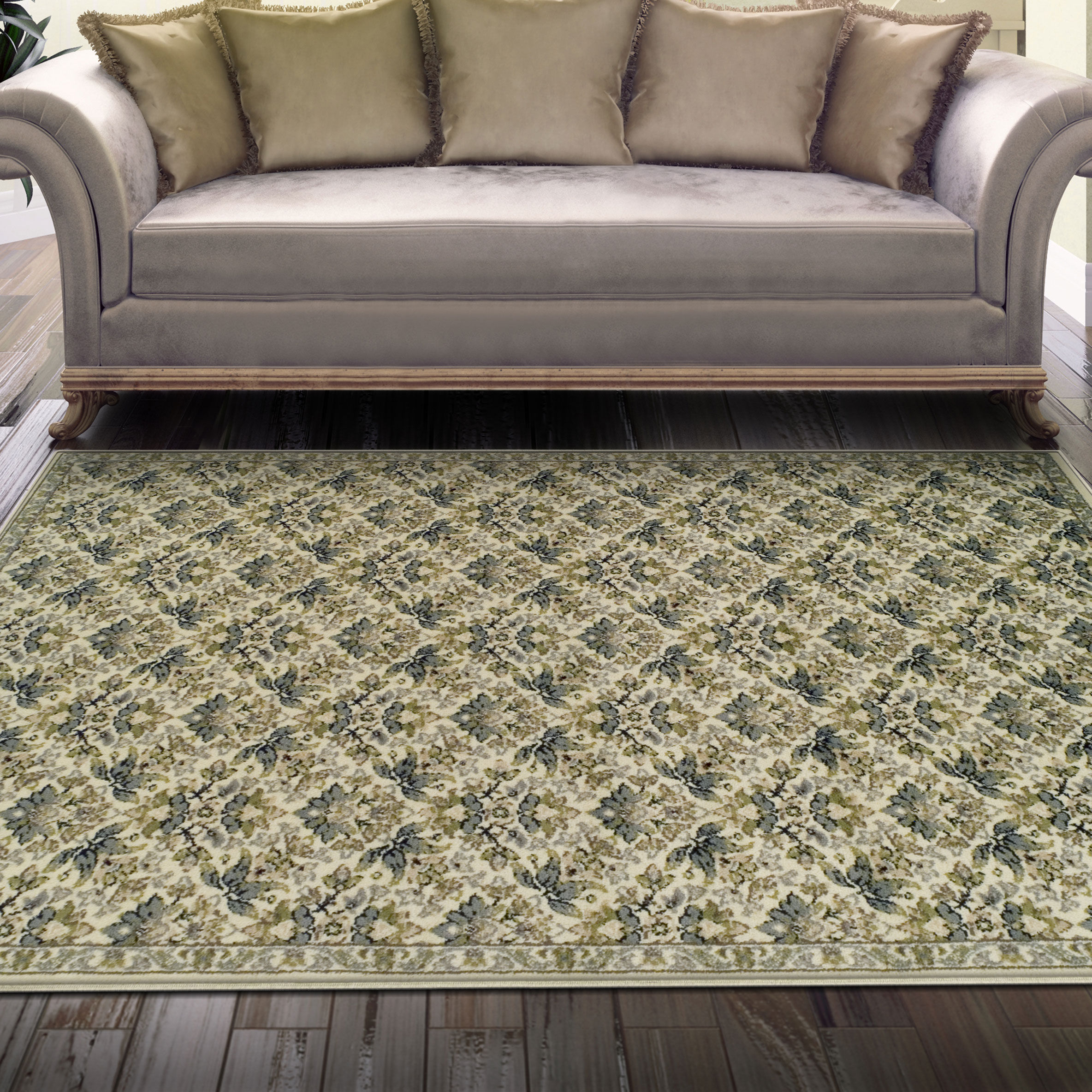 Madeleine Traditional Polypropylene Vintage Oriental Floral Indoor High Traffic