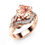 Thumbnail: Vintage Diamond 18K Rose Gold Ring Gemstone Ring for Women pure topaz Jewelry G