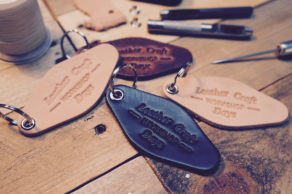 Motel style key Fob from Leather Craft Workshop Days