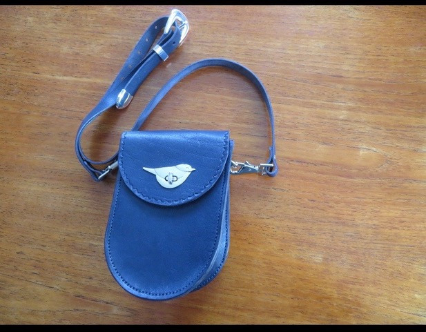 Blue leather bag