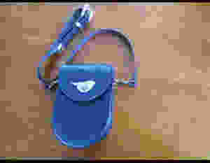 Blue leather bag