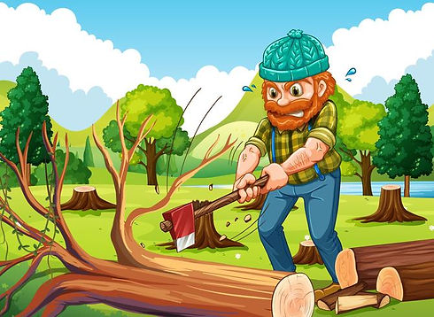 scene-with-lumberjack-chopping-trees-vec
