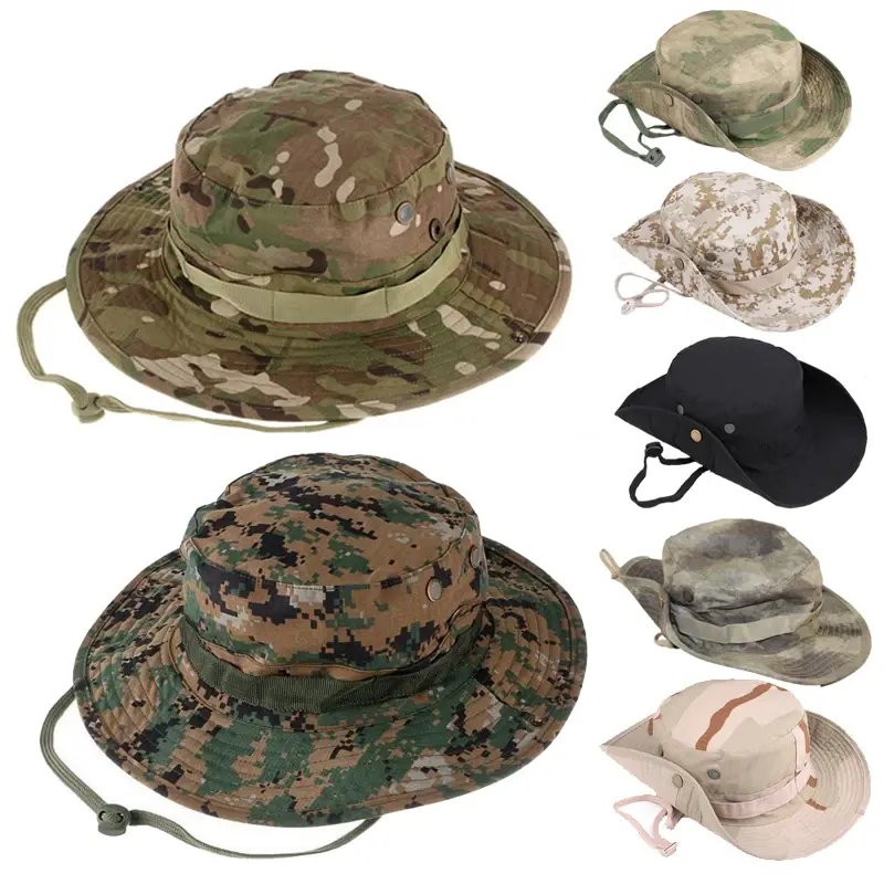 Camouflage Tactical Boonie Hats Camping Climbing Bucket Sniper Hat Men Outdoor