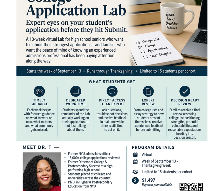 College Application Season Is Here. Your Student Does Not Need to Have It All Figured Out.