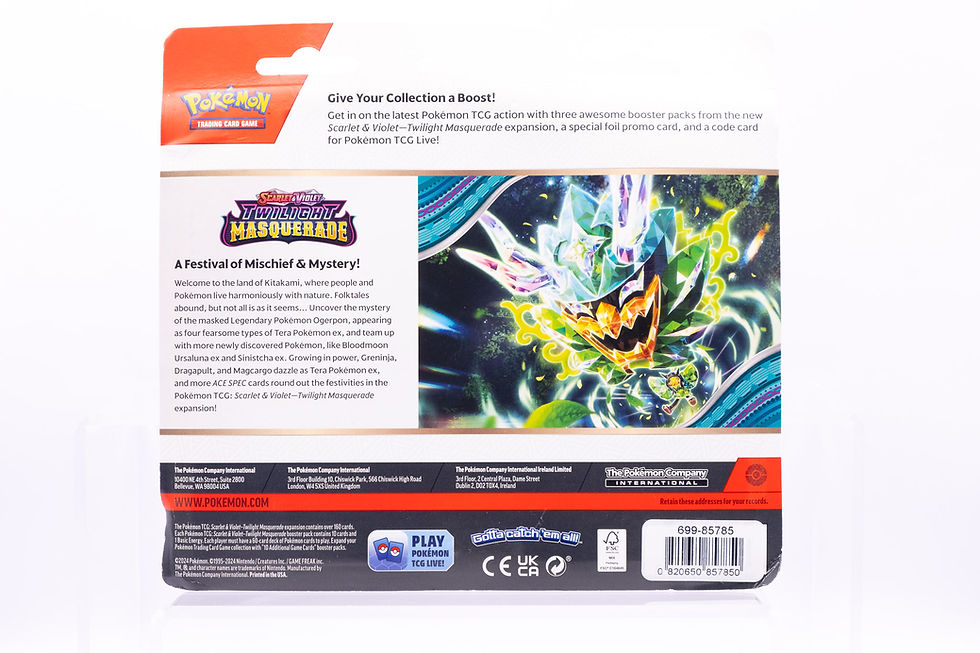 Twilight Masquerade - Triple Blister - Snorlax - Scarlet And Violet -Pokémon TCG - seen from the back toploaded.co.uk