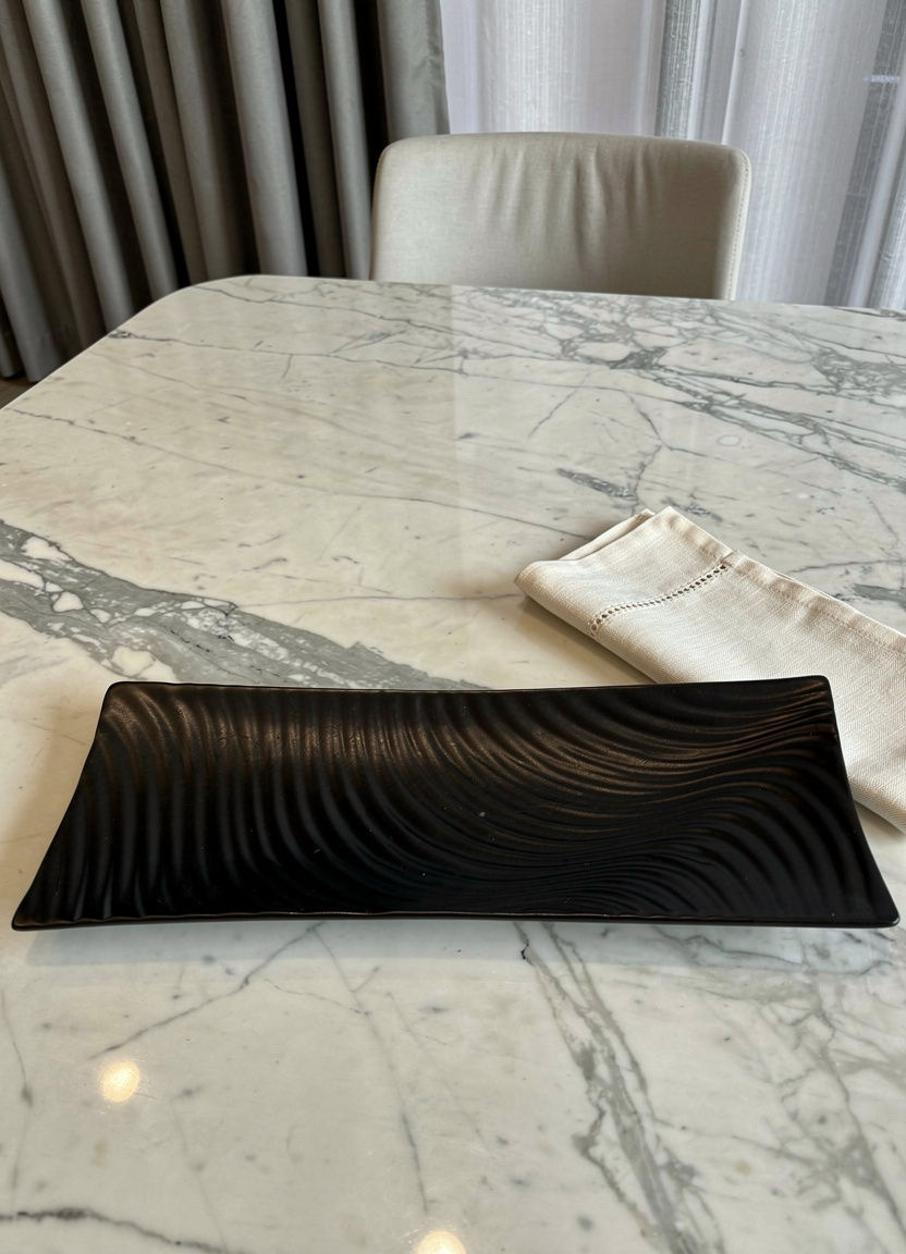 BLACK  SUSHI PJATE PORCELANI 31X11CM