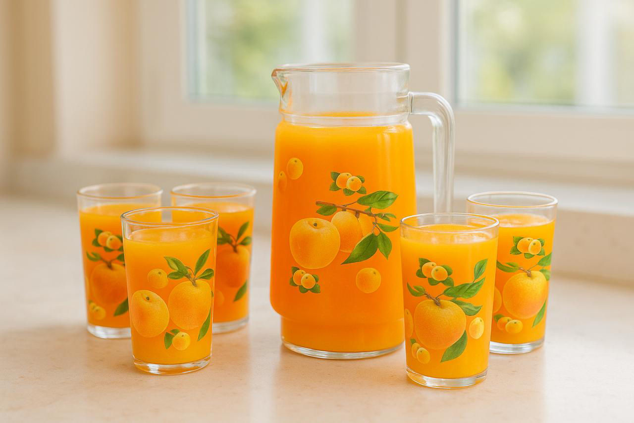 FRUITS GLASS SET KANE + GOTA QELQI 6 PCS