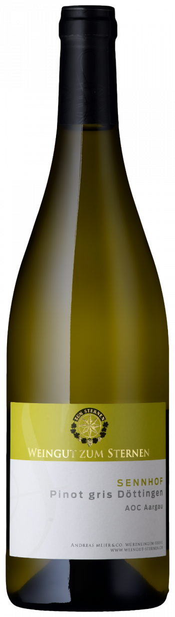Flasche Sennhof Pinot gris, Weisswein vom Weingut zum Sternen aus dem Sennhof in Döttingen im Aargau bei Baden, online bestel