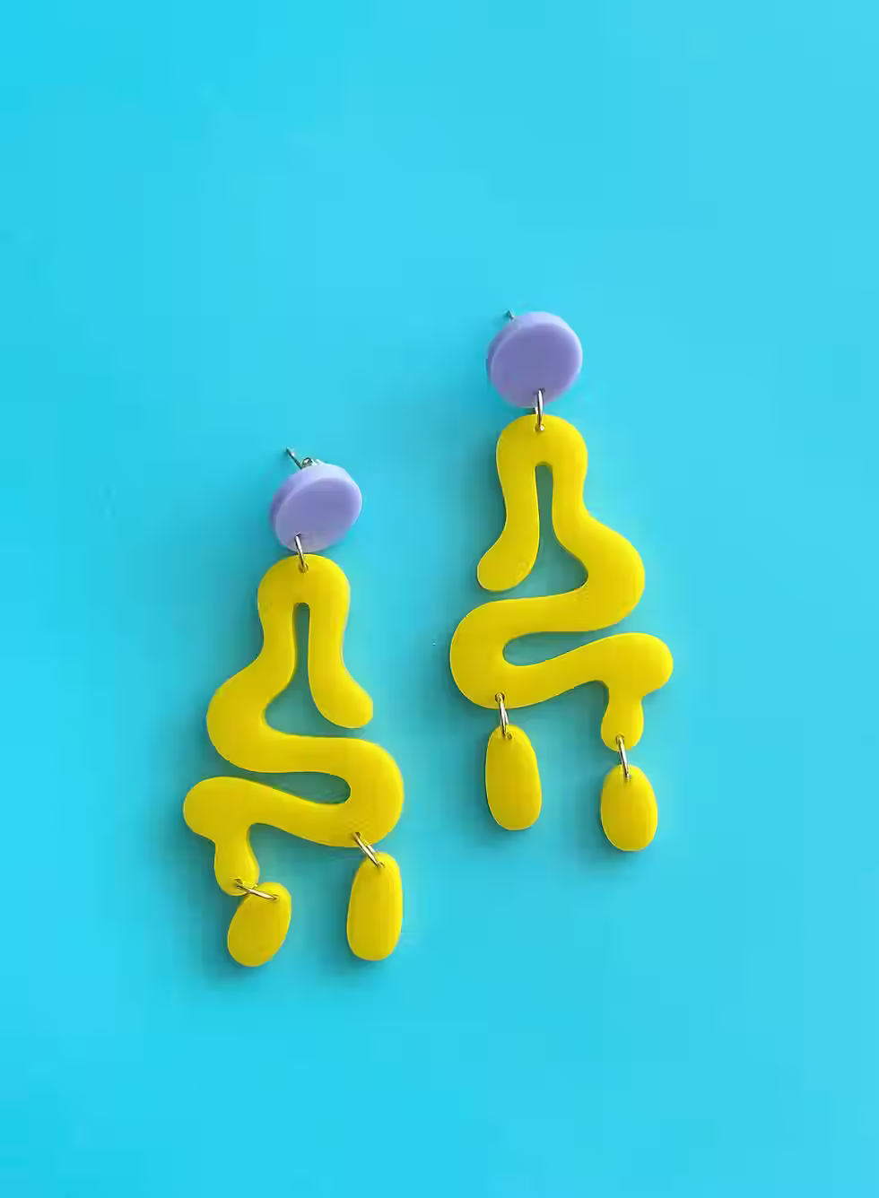 Miniaturbild: handmade Statement Ohrringe in sonnigem Gelb