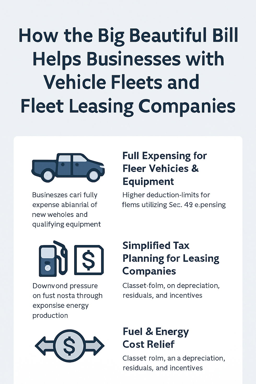 How the Big Beautiful Bill Helps Businesses with Vehicle Fleets and Fleet Leasing Companies